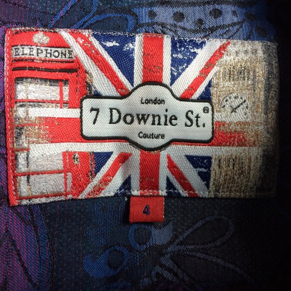 7 Downie St. Mens Button Front Shirt Sz 4 Medium Large Pink Red Blue Long Sleeve - Picture 4 of 7